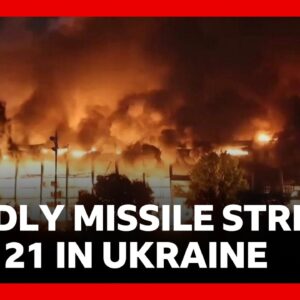 Deadly night in Ukraine as 21 killed in massive Russian missile attack | BBC News