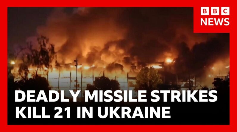 Deadly night in Ukraine as 21 killed in massive Russian missile attack | BBC News