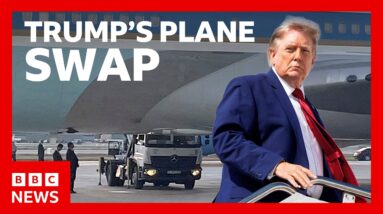 How Donald Trump swapped planes to avoid threat from Iran | BBC News