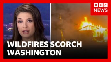 Hundreds of homes lost as wildfires rage in Washington | BBC News