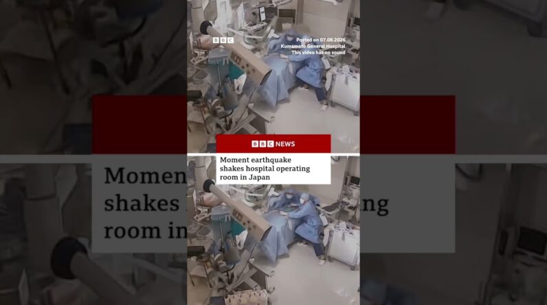 Moment earthquake shakes hospital operating room in Japan. #Kumamoto #Earthquake #BBCNews