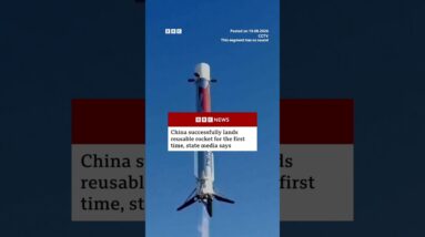 China lands reusable rocket for the first time, state media says. #RocketLaunch #LandSpace #BBCNews
