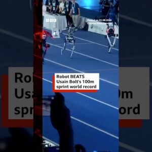 Robot beats Usain Bolt's 100m sprint world record at World Humanoid Games. #Robot #BBCNews
