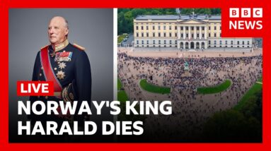 LIVE: Norway's King Harald V's coffin being moved from hospital to Royal Palace | BBC News