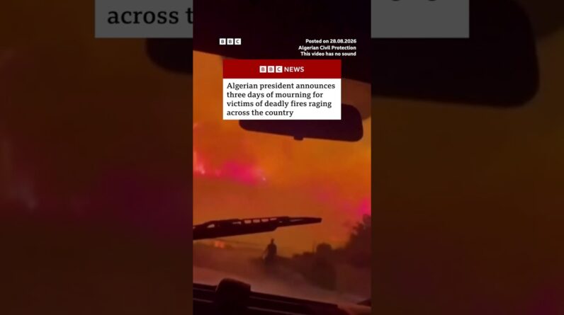 Algerians look on as deadly wildfires rage through night. #Algeria #Wildfires #BBCNews
