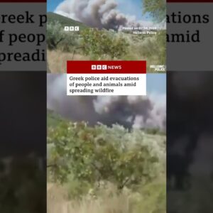 Greek police aid evacuations amid spreading wildfires. #Greece #Wildfire #BBCNews