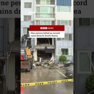 One person killed as record rains drench South Korea. #Geoje #BBCNews