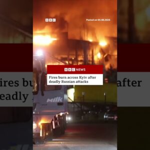 Fires burn across Kyiv after deadly Russian attacks. #Ukraine #Russia #BBCNews