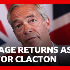 Nigel Farage returns as MP, winning Clacton by-election that major parties boycotted | BBC News