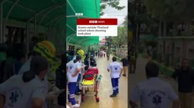 Scenes outside Thailand school where shooting took place. #BBCNews
