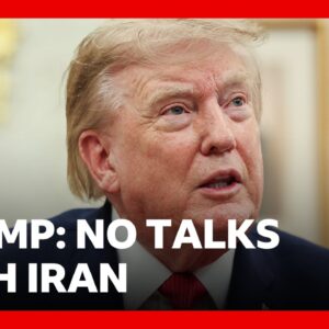 US President Trump denies talks with Iran and lays claim to Strait of Hormuz | BBC News