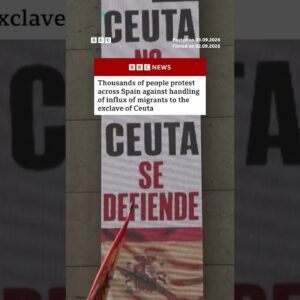 Protests in Spain against government's handling of Ceuta migrant crisis. #BBCNews