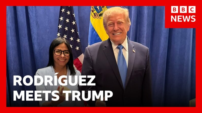 Trump meets US-backed Venezuelan president for first time since Maduro seized | BBC News