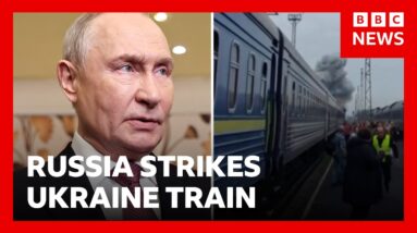 Russia hits train in Ukraine after Boris Johnson, top European officials leave station | BBC News