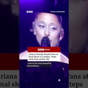 Ariana Grande completes tour and steps back from public life. #BBCNews