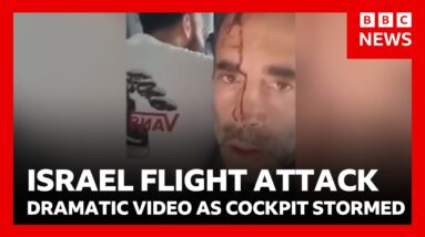Israel flight attack: dramatic video of passengers tackling pilot “trying to crash plane” | BBC News