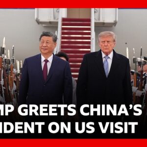 President Xi greeted by Donald Trump as he rolls out red carpet for Chinese leader | BBC News