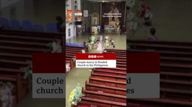Couple marry in flooded church in Hagonoy, Philippines. #Flood #BBCNews