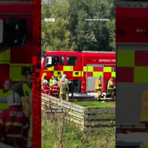 At the scene of RAF jet crashes in Anglesey. #RAF #Anglesey #Wales #PlaneCrash #BBCNews
