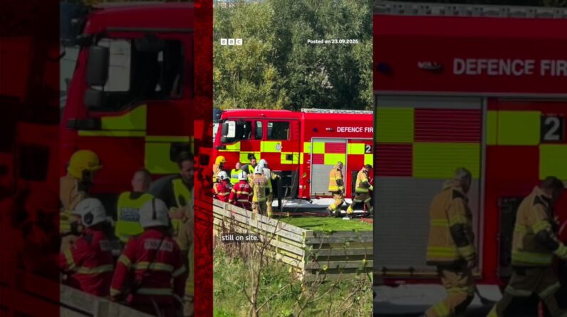 At the scene of RAF jet crashes in Anglesey. #RAF #Anglesey #Wales #PlaneCrash #BBCNews