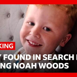 Police searching for Noah Woods, 3, say they have found body in lake | BBC News