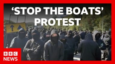 Port of Dover disruption as masked 'stop the boats' protesters block roads | BBC News