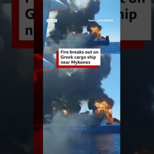 Fire breaks out on Greek cargo ship near Mykonos. #Greece #BBCNews