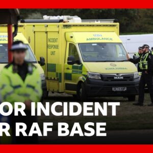 Counter-terror police lead investigation into major incident near RAF base, officials say | BBC News