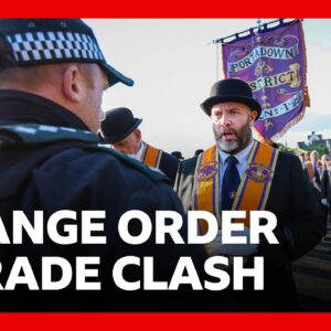 Police block Drumcree Orange Order parade in Portadown, Northern Ireland, after protests | BBC News