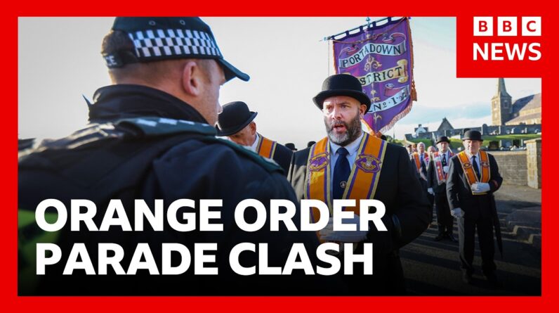 Police block Drumcree Orange Order parade in Portadown, Northern Ireland, after protests | BBC News