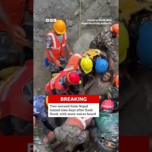 Two people rescued from Nepal tunnel nine days after flash flood. #BBCNews