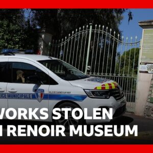 Thieves who stole four Renoir paintings abandoned two in garden as they fled, says mayor | BBC News