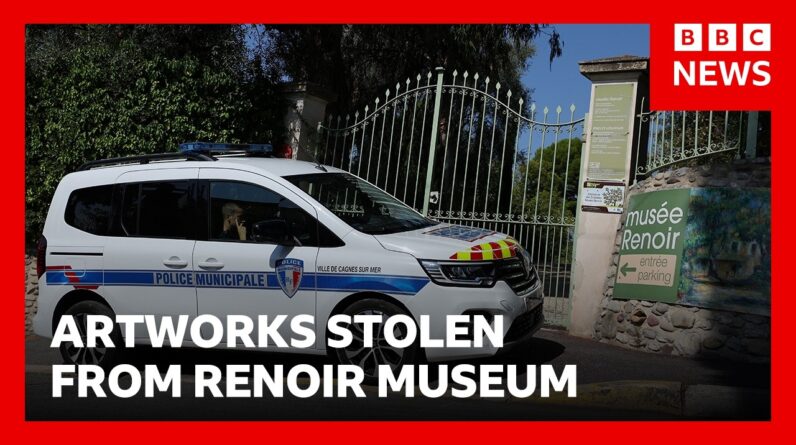 Thieves who stole four Renoir paintings abandoned two in garden as they fled, says mayor | BBC News