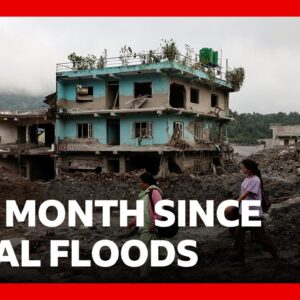 One month since catastrophic floods hit Nepal | BBC News