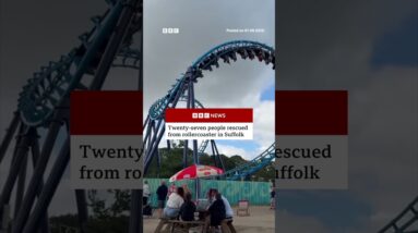 Twenty-seven people rescued from rollercoaster in Suffolk. #PleasurewoodHills #BBCNews