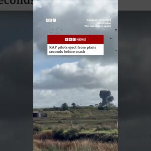 Two RAF pilots ejected from their plane moments before their training aircraft crashed. #BBCNews