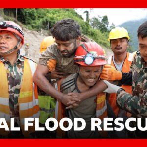 Two workers rescued from Nepal tunnel nine days after deadly flash flooding | BBC News