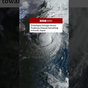 Timelapse footage shows Typhoon Dujuan barrelling towards Japan. #Japan #BBCNews