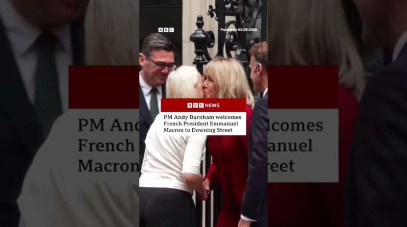 Emmanuel Macron becomes first foreign leader to visit UK PM Andy Burnham in Downing Street. #BBCNews