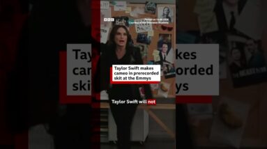 Taylor Swift makes cameo at Emmys. #BBCNews