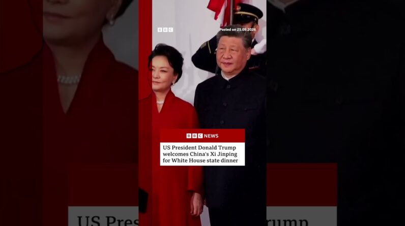 Trump welcomes Xi to White House state dinner. #BBCNews