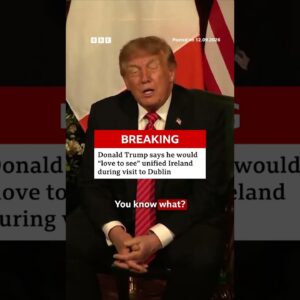 US President Donald Trump thinks a unified Ireland would be a "great thing". #Ireland #US #BBCNews