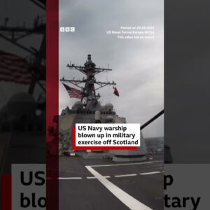 US Navy warship blown up in military exercise off Scotland. #Scotland #BBCNews