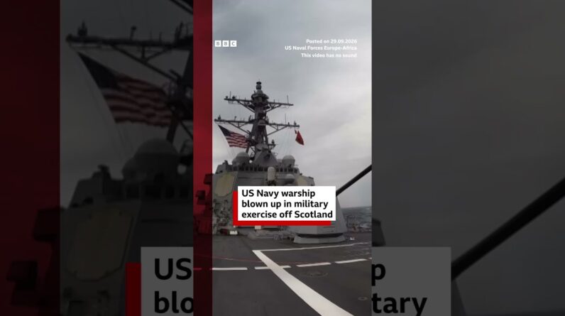 US Navy warship blown up in military exercise off Scotland. #Scotland #BBCNews
