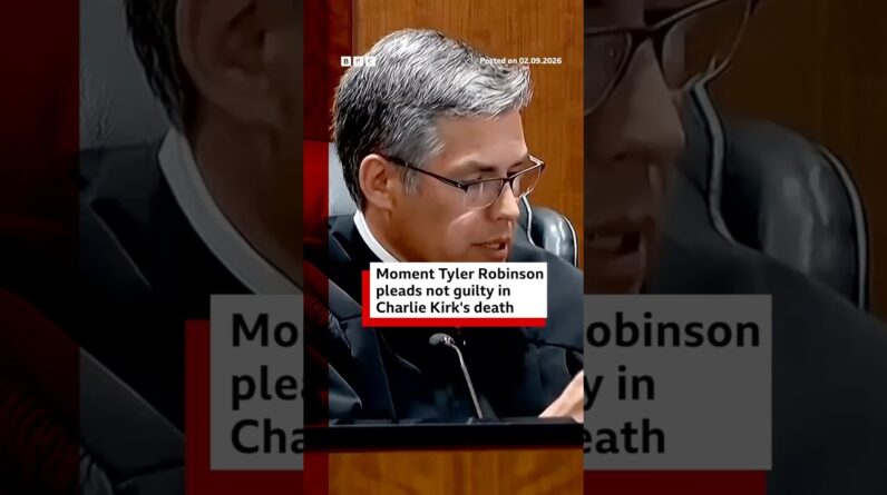 Moment Tyler Robinson pleaded not guilty to the murder of Charlie Kirk. #BBCNews