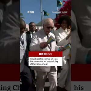 King Charles shows off dance moves on second day of Caribbean tour. #BBCNews