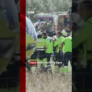 At the scene of fatal Spain train crash as investigation gets under way. #Spain #BBCNews
