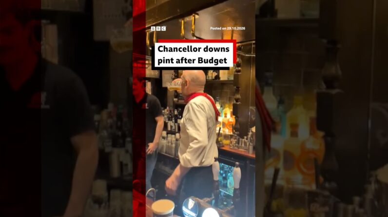 John Healey downs pint to keep up tradition of UK chancellor visiting a Westminster pub. #BBCNews