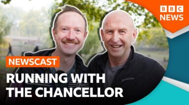 Adam Goes For Run With The Chancellor John Healey | BBC Newscast