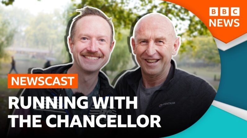 Adam Goes For Run With The Chancellor John Healey | BBC Newscast